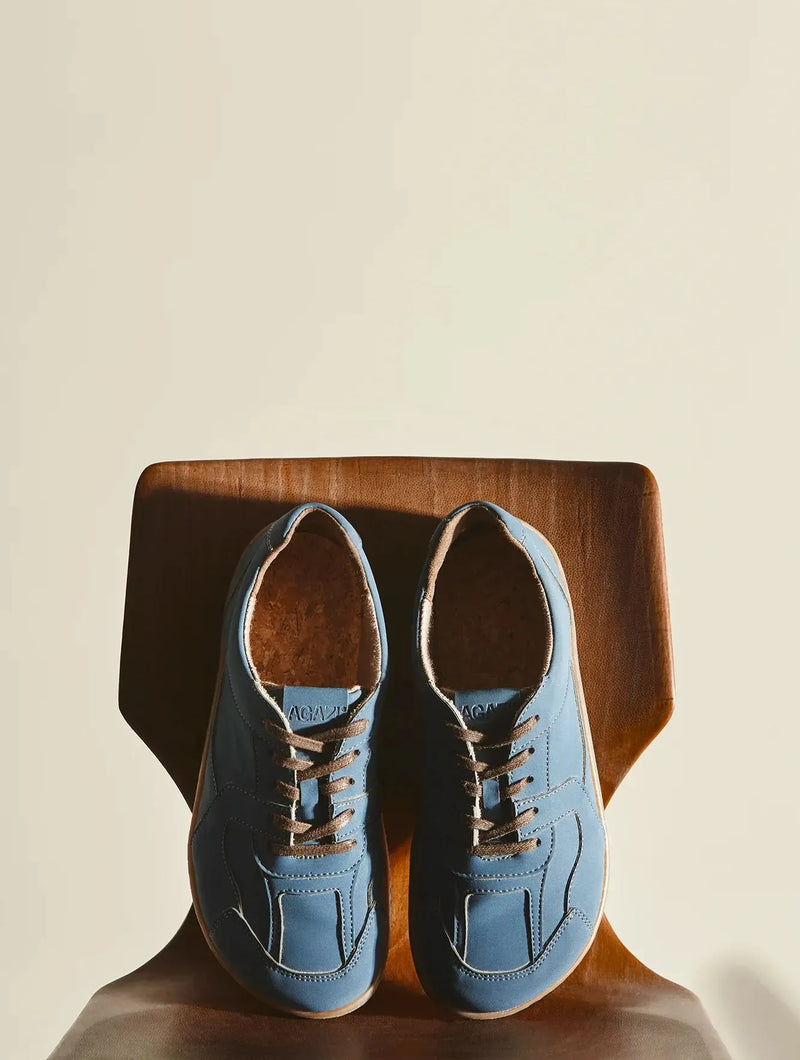Agazi Bare 2 Ocean Vegan Plant Leather Barefoot Sneakers | Blue UK3 / EU36 / US5