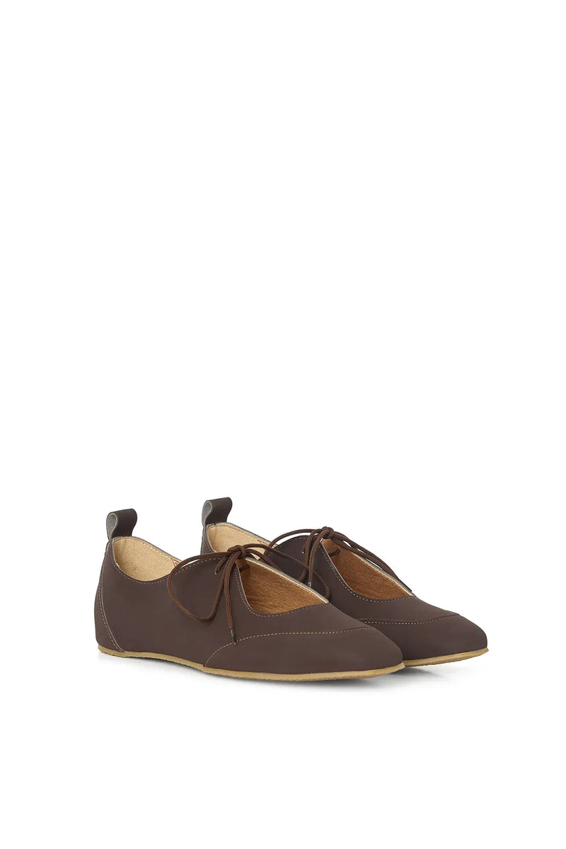 Agazi Louise Vegan Plant Leather Ballerina Flats | Brown