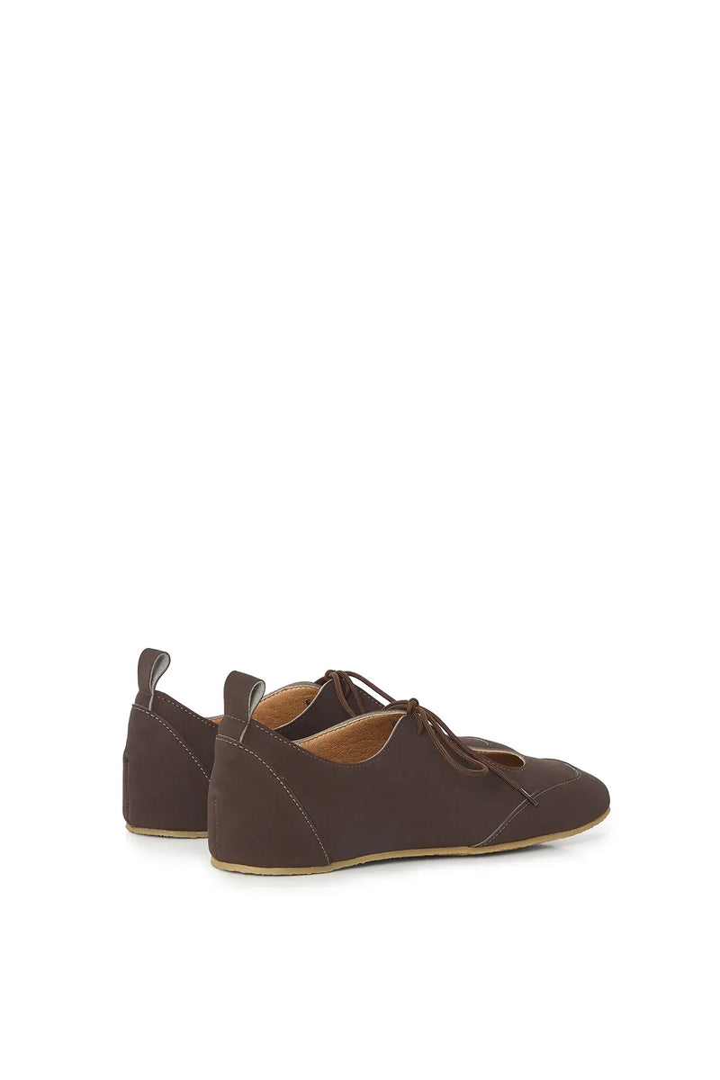 Agazi Louise Vegan Plant Leather Ballerina Flats | Brown