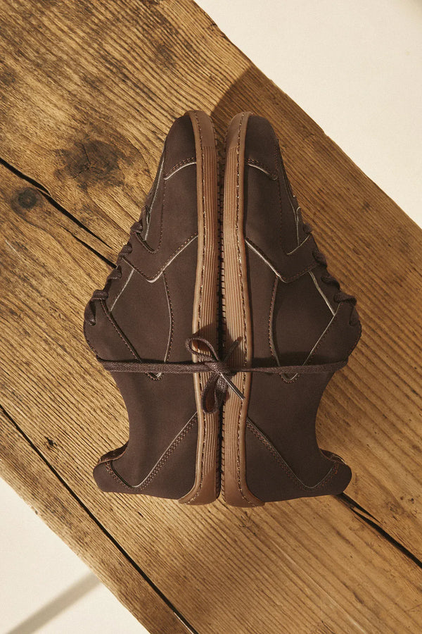 Agazi Bare 2 Wood Vegan Plant Leather Barefoot Sneakers | Brown