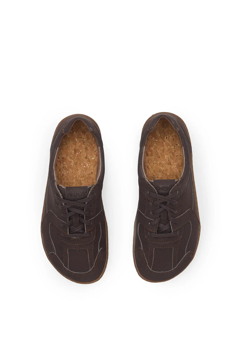 Agazi Bare 2 Wood Vegan Plant Leather Barefoot Sneakers | Brown