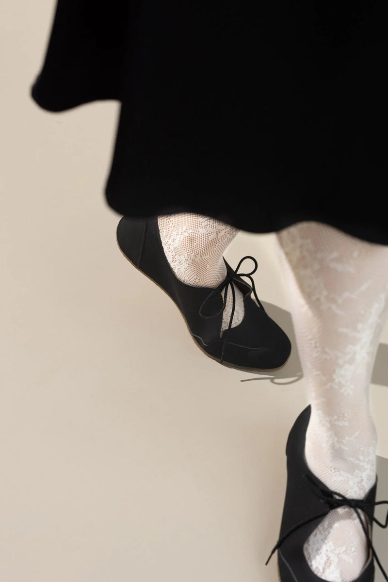 Agazi Louise Vegan Plant Leather Ballerina Flats | Black