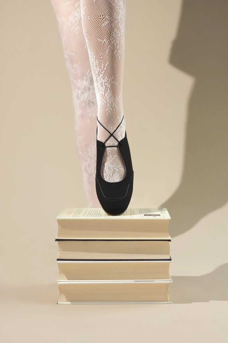 Agazi Louise Vegan Plant Leather Ballerina Flats | Black