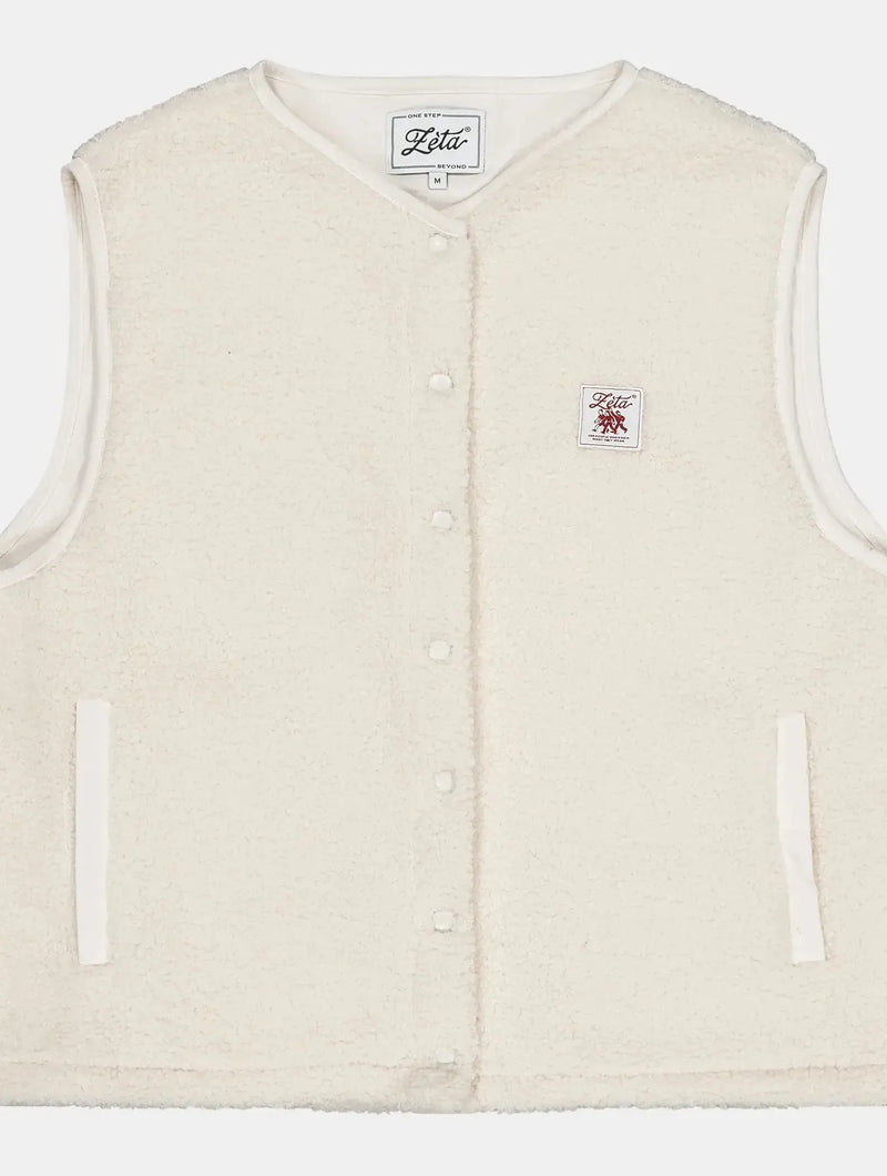Zèta Veste Sherpa sans manches Beige