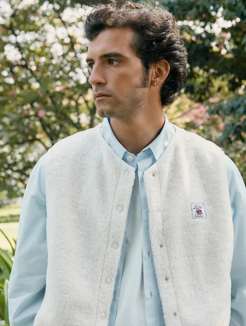 Zèta Veste Sherpa sans manches Beige