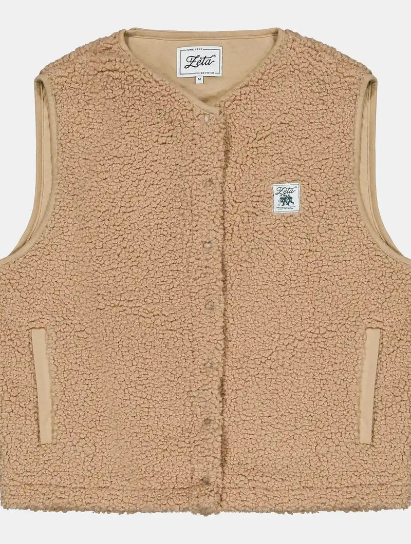 Zèta Veste Sherpa sans manche Camel