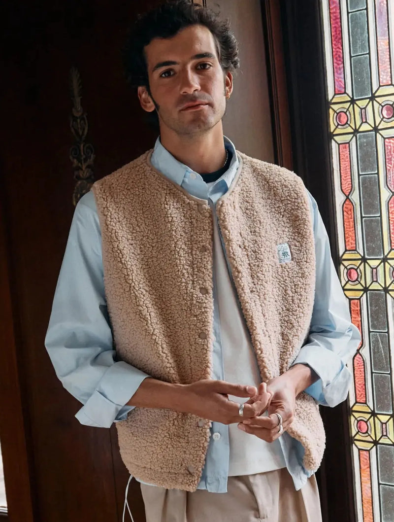 Zèta Veste Sherpa sans manche Camel