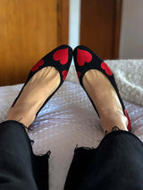 Immaculate Vegan - Momoc Shoes Bailarinas Red Vegan Heart