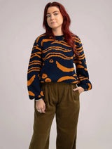 Immaculate Vegan - KOMODO TIGER HOPE - GOTS Organic Cotton Jumper Navy