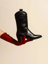 Immaculate Vegan - AGAZI Carmen Vegan Leather Cowboy Boots | Black UK3 / EU36 / US5