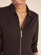 Immaculate Vegan - Baukjen Mariposa Ponte Midi Dress | Dark Chocolate