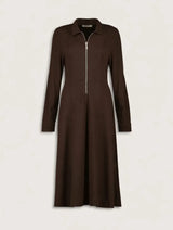 Immaculate Vegan - Baukjen Mariposa Ponte Midi Dress | Dark Chocolate