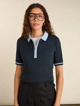 Immaculate Vegan - Baukjen Lydia Organic Cotton Rib Zip Collar Top | Lydia