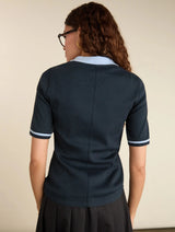 Immaculate Vegan - Baukjen Lydia Organic Cotton Rib Zip Collar Top | Lydia