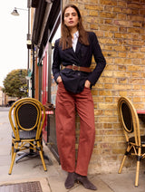Immaculate Vegan - Baukjen Wyatt Organic Cotton Stretch Denim Barrel Jeans | Terracotta