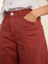 Immaculate Vegan - Baukjen Wyatt Organic Cotton Stretch Denim Barrel Jeans | Terracotta