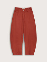 Immaculate Vegan - Baukjen Wyatt Organic Cotton Stretch Denim Barrel Jeans | Terracotta