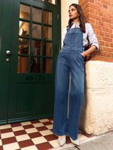 Immaculate Vegan - Baukjen Joanna Organic Cotton Stretch Wide Leg Dungarees | Indigo