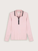 Immaculate Vegan - Baukjen Joely Organic Cotton Rib Zip Collar Top | Pink