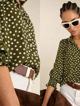 Immaculate Vegan - Baukjen Cela Printed Blouse | Olive