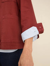 Immaculate Vegan - Baukjen Rowan Organic Cotton Denim Utility Jacket | Terracotta
