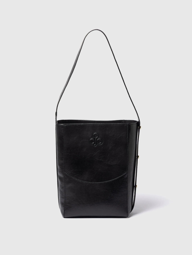 Aria Vegan Olive Leather Bucket Bag | Black – Immaculate Vegan