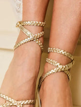 Immaculate Vegan - Minuit sur Terre Yselis Vegan Leather Sandals | Champagne