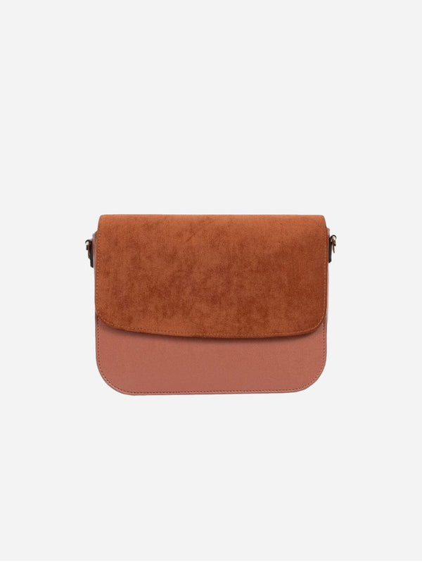 Ashoka Paris Apple Leather & Suede Brigitte Vegan Shoulder Bag | Camel