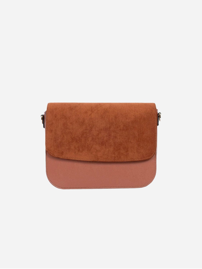 Ashoka Paris Apple Leather & Suede Brigitte Vegan Shoulder Bag | Camel