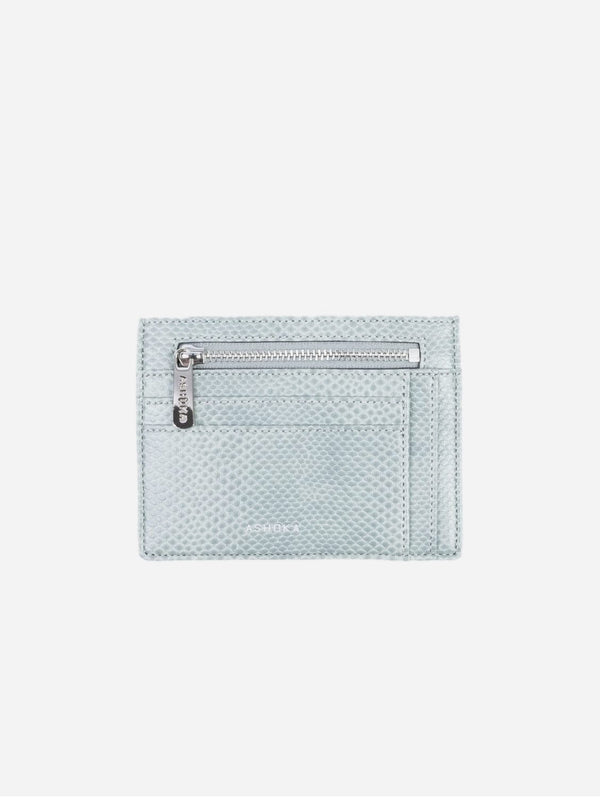 ASHOKA Paris Porte-Cartes Zippé Uppeal™ Lézard Bleu Gris