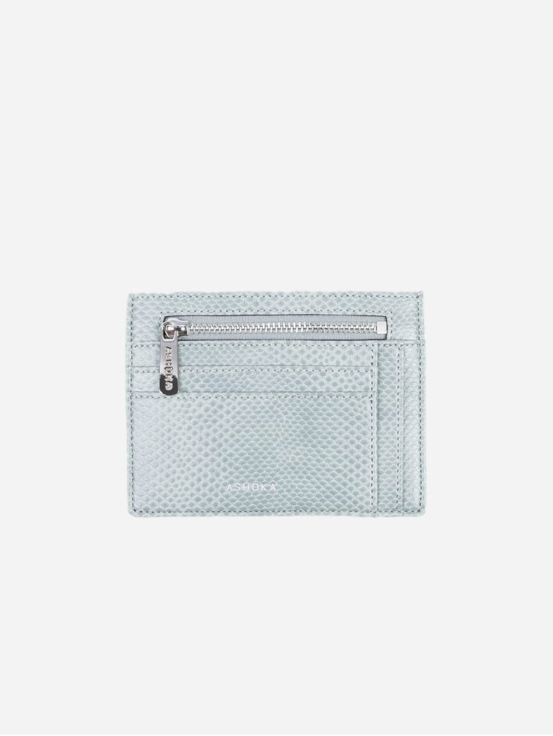 ASHOKA Paris Porte-Cartes Zippé Uppeal™ Lézard Bleu Gris