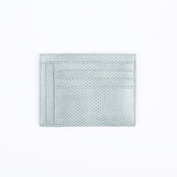 ASHOKA Paris Porte-Cartes Zippé Uppeal™ Lézard Bleu Gris