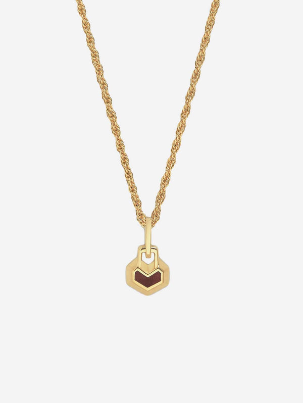 Under Her Eyes Mini Daryl 18k Gold Plated 22" Chain Necklace | Red Tiger Eye Gold / 18k Gold Plated Silver