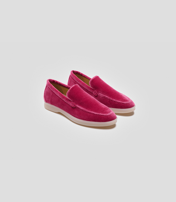 Solari Milano Women's Velvet Vegan Loafers | Pink UK3 / EU36 / US5