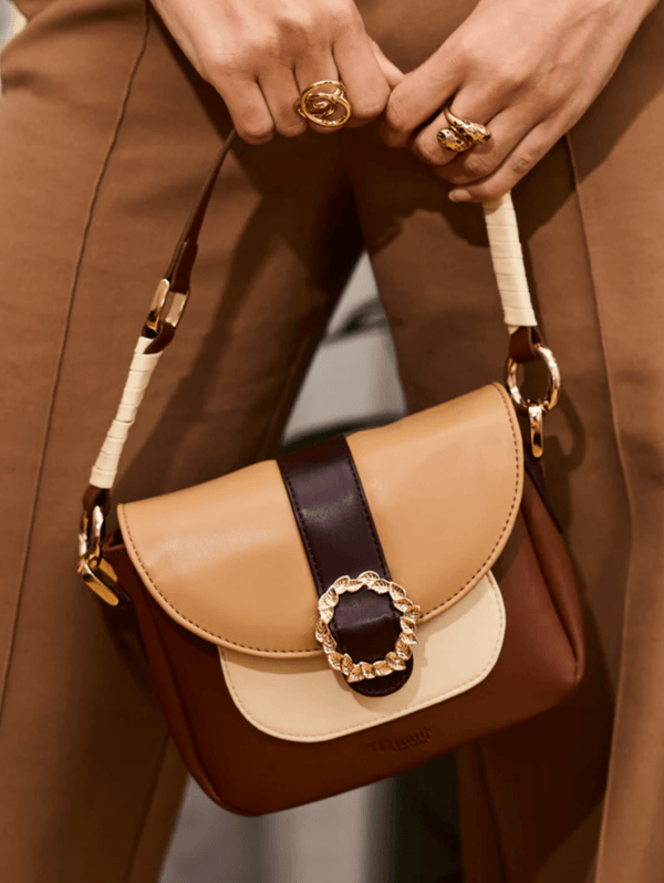 Minuit sur Terre Mira Vegan Leather Crossbody Bag | Cappuccino