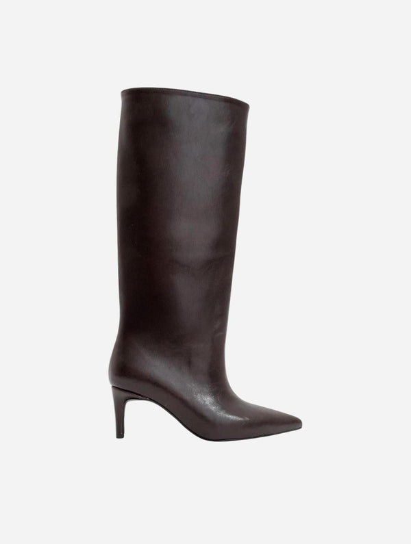Prologue Shoes Cassandra Brown Cilt High‑Heel Boot (Women)