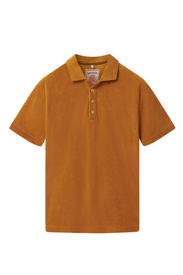 KOMODO OLLIE - Organic Cotton Terry Polo - Golden Brown