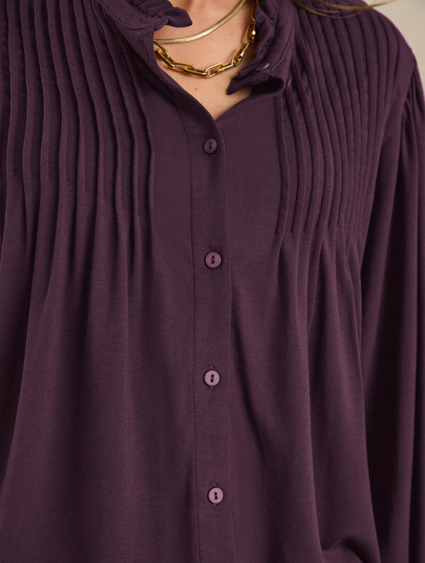 Imken Long Sleeve Blouse | Plum