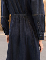 Immaculate Vegan - Channing Organic Denim Midi Dress | Dark Denim