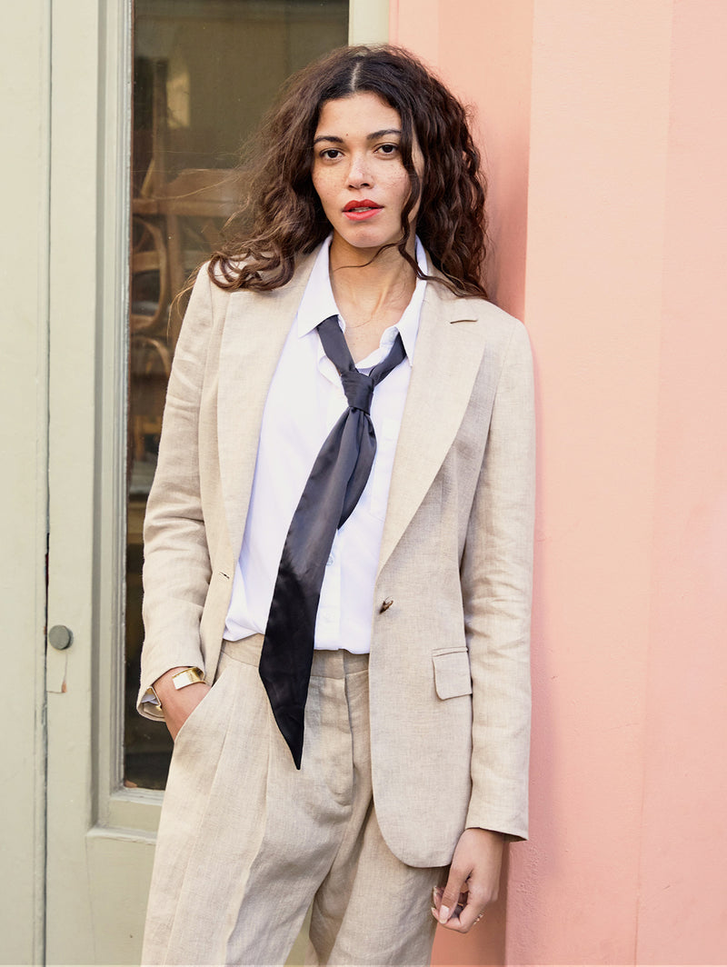 Tracy Linen Blazer | Neutral