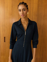 Immaculate Vegan - Mariposa Ponte Midi Dress | Navy