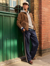 Immaculate Vegan - Marjorie Side Stripe Ponte Trousers | Navy & Dark Chocolate
