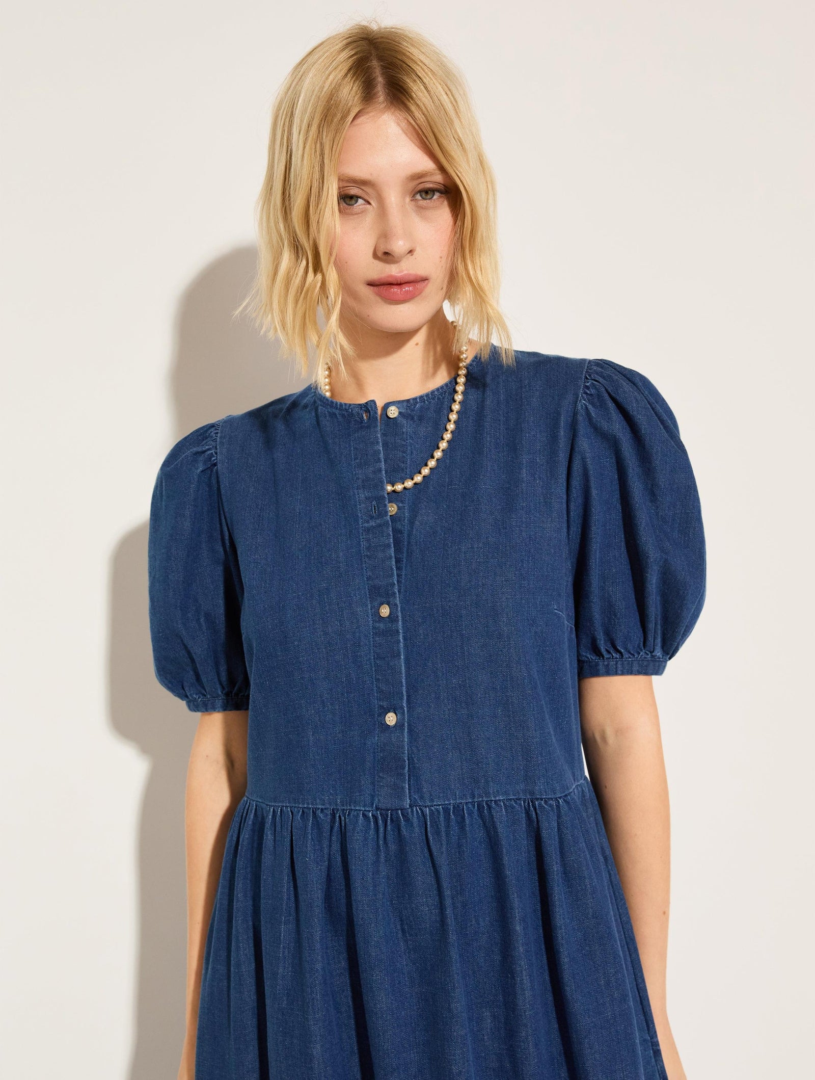 Clementina Organic Cotton Denim Midi Dress