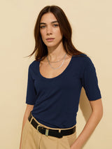 Immaculate Vegan - Baukjen Baukjen LENZING™ ECOVERO™ Essentials Scoop Top | Deep Indigo