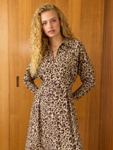 Immaculate Vegan - Leanne Printed Midi Dress | Plum Leopard