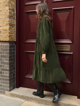 Immaculate Vegan - Jean Organic Corduroy Midi Dress | Deep Khaki