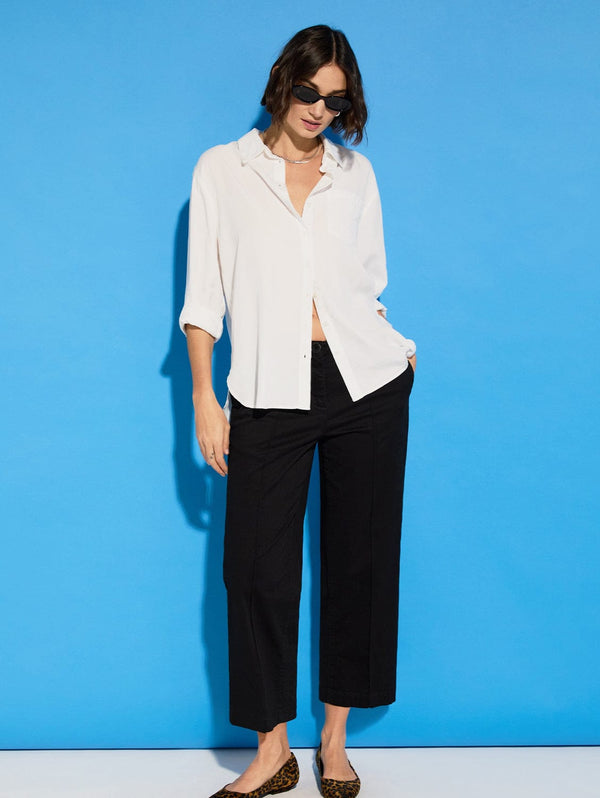 Taylor Organic Cotton Cropped Trousers | Caviar Black