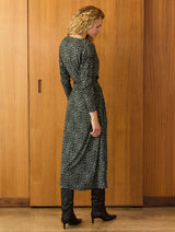 Immaculate Vegan - Kylar Printed Jersey Midi Dress | Steel Leopard