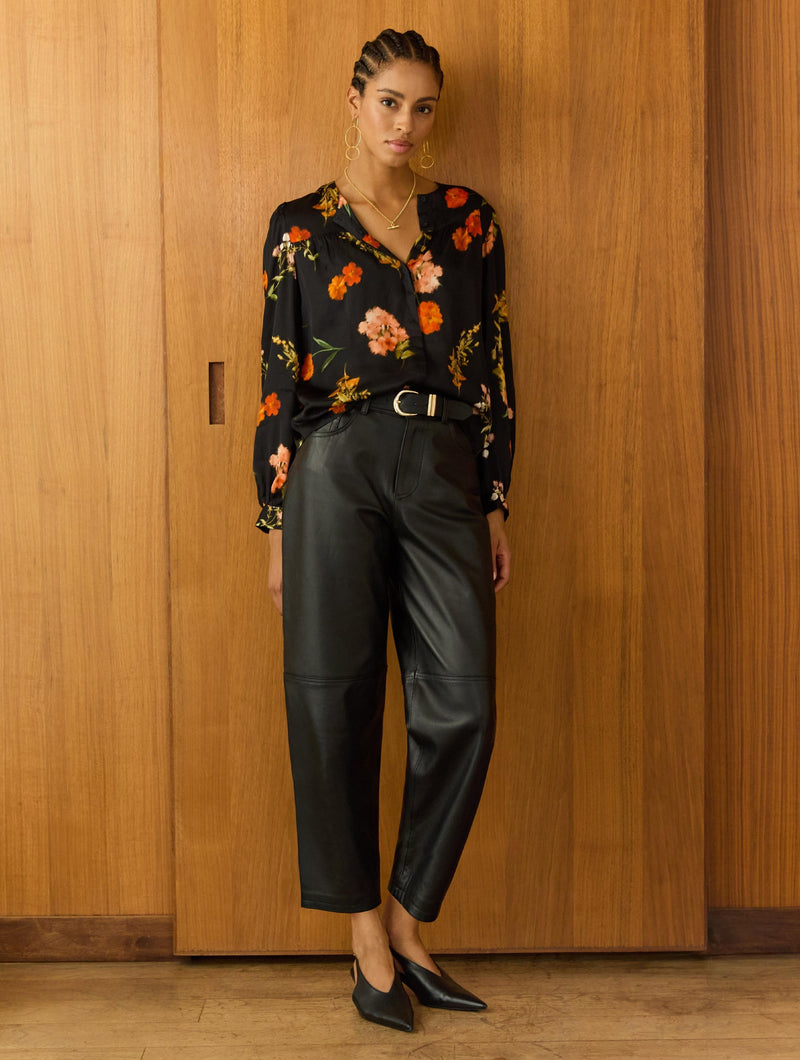 Micah Printed Blouse | Black Floral