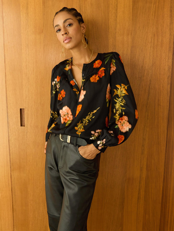 Micah Printed Blouse | Black Floral